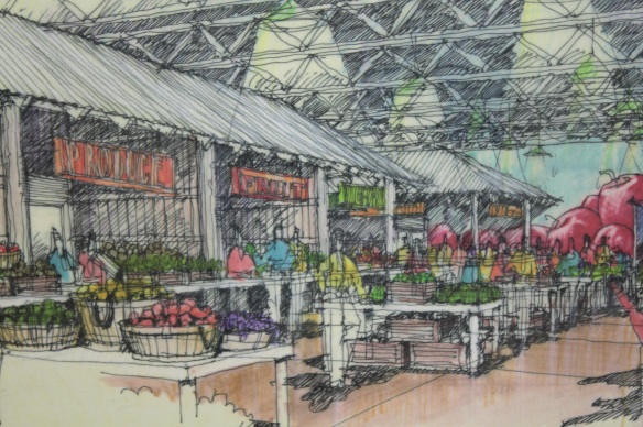 An architectural rendering of one idea previously considered for the Hmongtown Market.