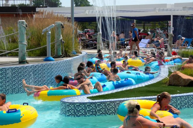 A crowded section of the 400 foot long Lazy River.