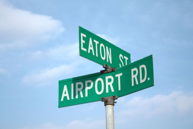  Airport Road meets Eaton Street.