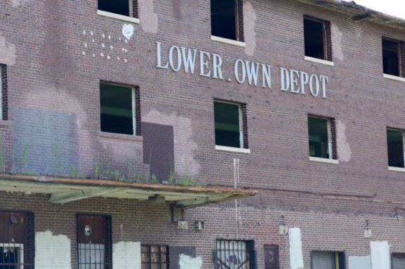 The Lowertown Depot as it looked when I took this ride. The photo is from Commercial Street, which passed the east side of the building.