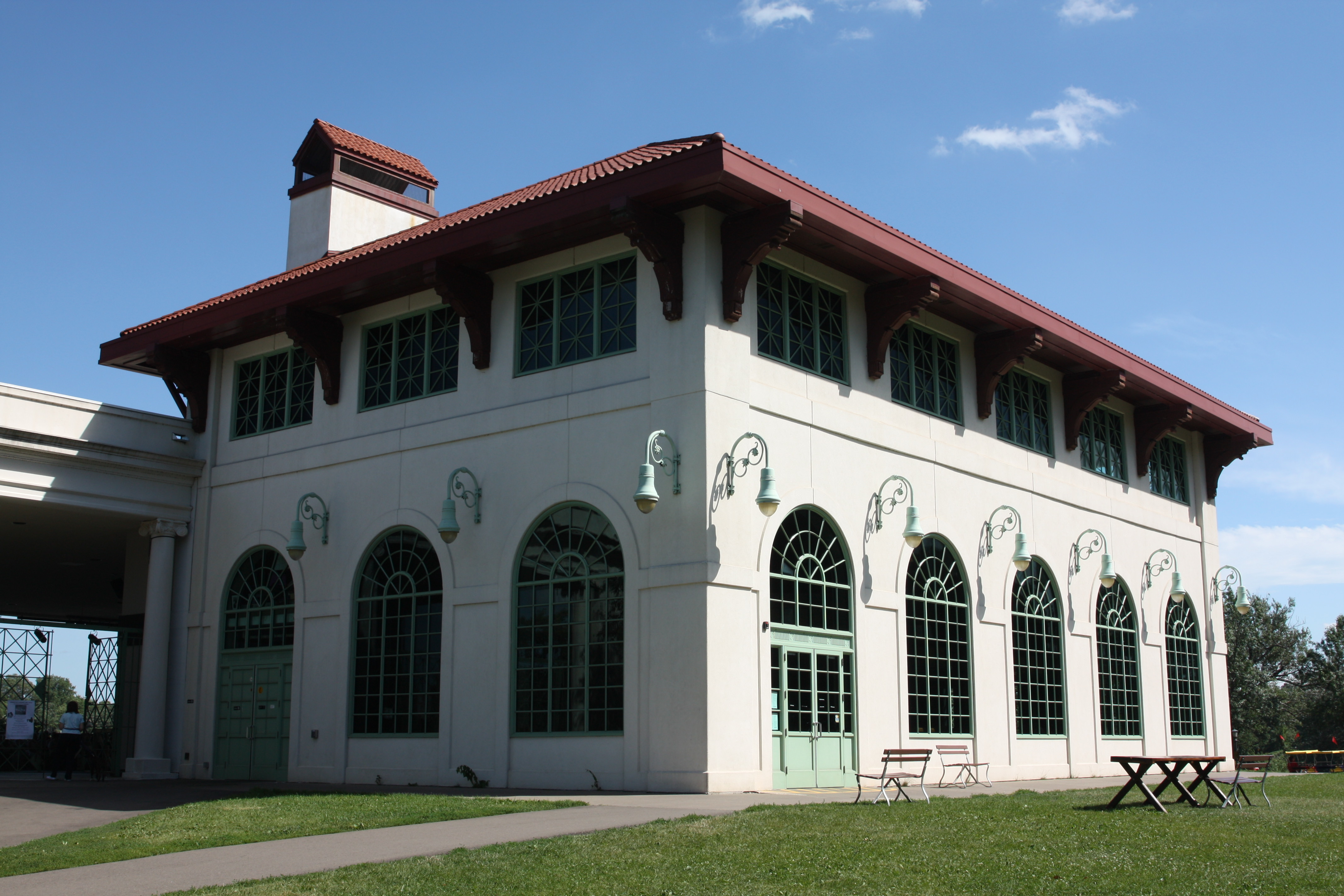 The Spring Cafe occupies the main floor of the Pavilion, and the second floor can be rented for weddings and other events.