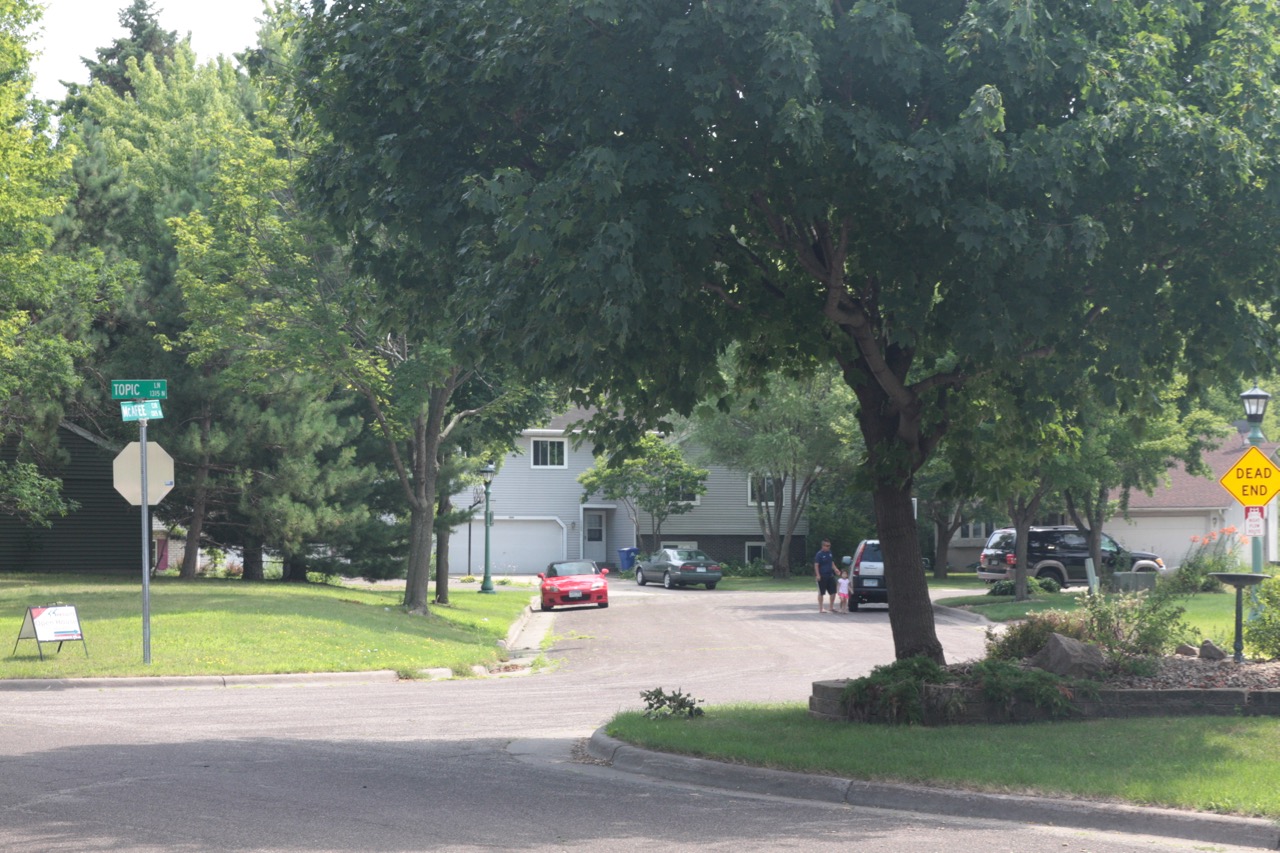 The homes on McAfee Circle, a cul-de-sac, were all built between 1993 and ‘97. In fact, McAfee Circle was but a dirt path until 1992 or ’93, which explains why the houses are that era.