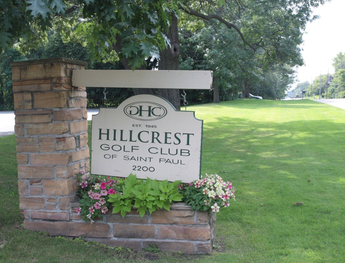 The entrance to what was the Hillcrest Golf Club at 2200 Larpenteur Avenue.